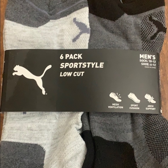 Puma Underwear & Socks Puma Mens Sportstyle Low Cut Socks 6 Pack